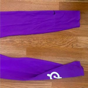 Purple Peloton x Nike Performance Mid Rise Full Length One Luxe Tights